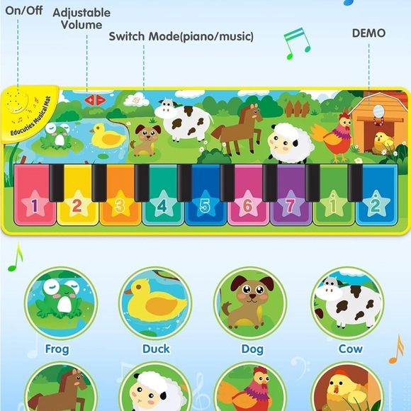 Baby/toddler floor piano mat for animals. New in bag - Picture 4 of 7